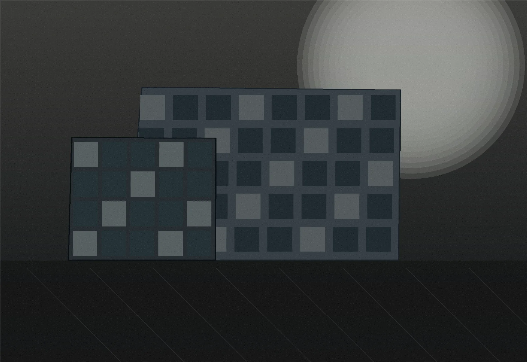 Modernes schwarzes Büro- und Industriegebäude